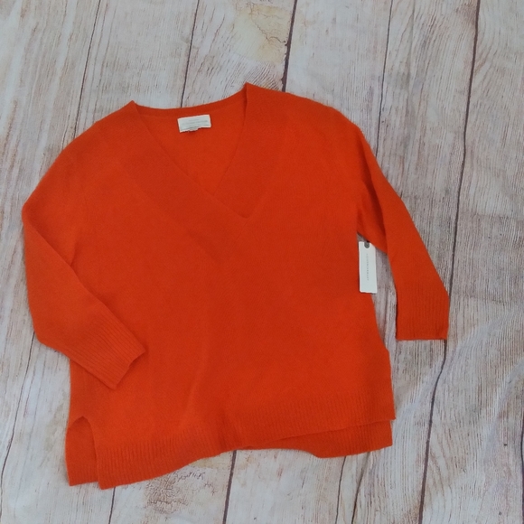 Anthropologie orange sweater Cashmere Collection sz XS NWT - Picture 4 of 5